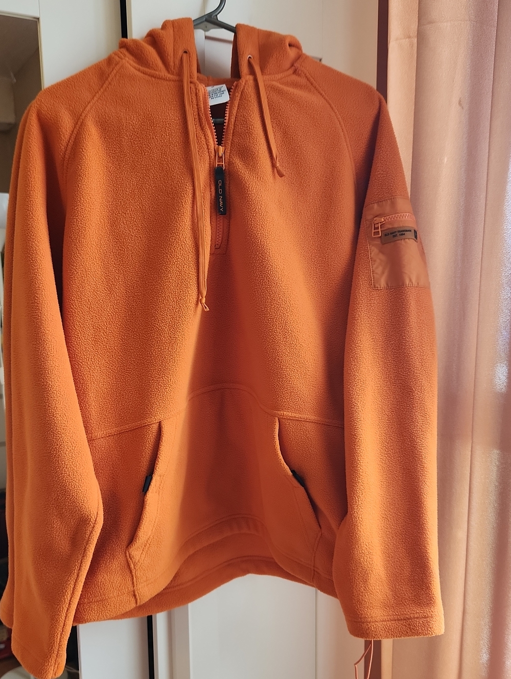 Old Navy Men’s Orange Zip-Up Fleece Hoodie